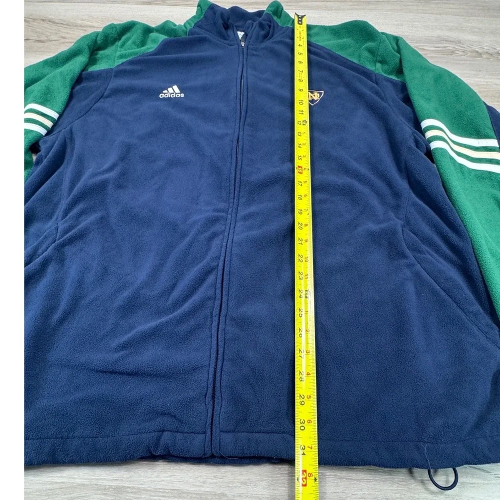 Vintage Adidas Notre Dame Fighting Irish ClimaWarm Fleece Zip Jacket‎ 2XL Y2K